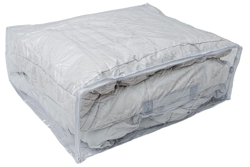 Fba Set of 5 Clear Vinyl Zippered Storage Bags 22 x 18 x 7.5 Inch With Handle - Image 1
